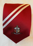 Crimson Custom Stripped COAT OF ARMS Long Tie