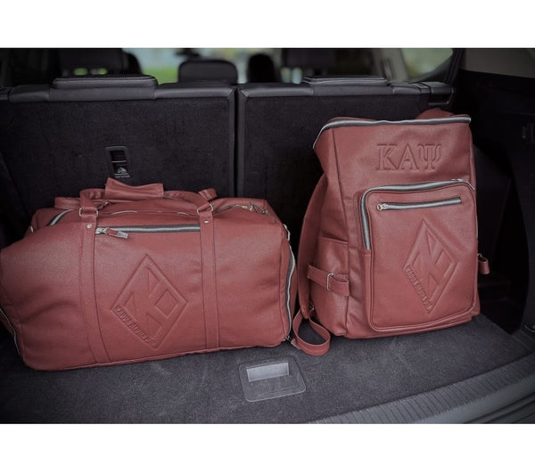 Kappa Alpha Psi Leather Duffle Bag BUNDLE KAPPA LEATHER TRAVEL