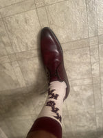 CRIMSON AND BEIGE DRESS SOCKS