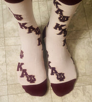CRIMSON AND BEIGE DRESS SOCKS