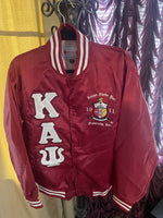 CRIMSON AND CREAM KAPPA SATIN JACKET
