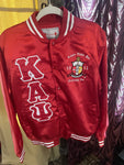 RED WITH RED LETTERS KAPPA SATIN JACKET