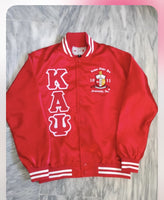 RED WITH RED LETTERS KAPPA SATIN JACKET