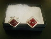 Silver Diamond Studded Flex Set 2pcs (Cufflinks and Lapel Pin)