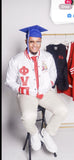 WHITE AND RED SATIN PHI NU PI JACKET