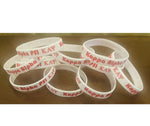 White and Red Silicone Bracelet