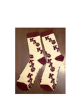 CRIMSON AND BEIGE DRESS SOCKS