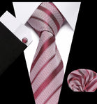 3pcs Crimson Swirl Silk Tie Set