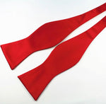Red Adjustable Self Bow Tie 100% Silk
