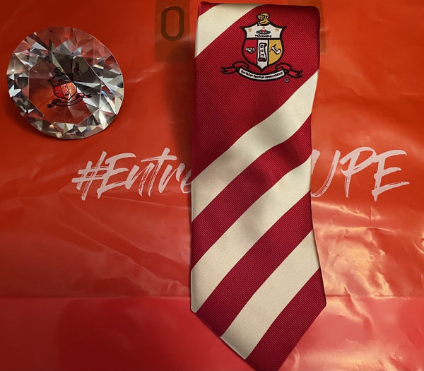 RED COAT OF ARMS STRIPPED TIE