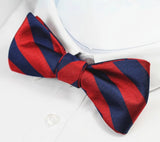 Blue/Red Adjustable Bowties Self Bow Tie Men's 100% Silk Jacquard Woven