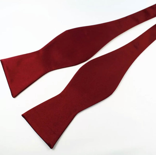 Crimson Self Bow Tie 100% Silk