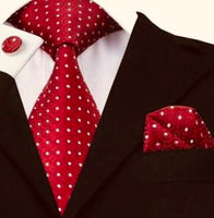 Crimson with White Polka Dot Tie