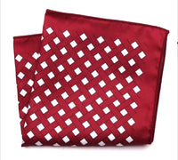 Crimson with White Diamond Pocket Square