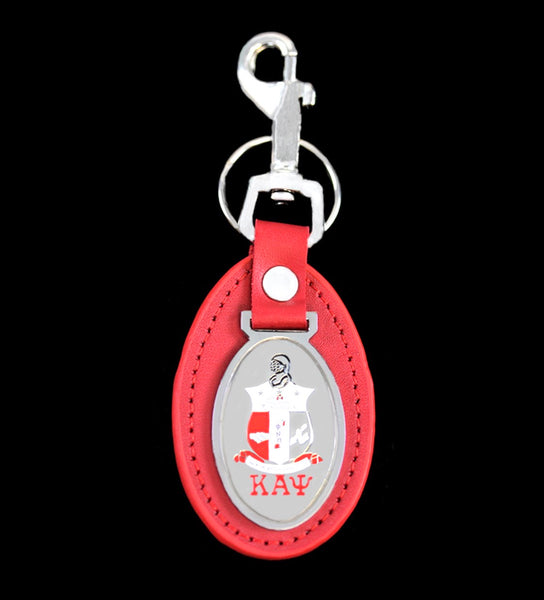RED LEATHER FOB KEY CHAIN