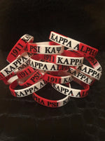 Red/White Kappa Alpha Psi Rubber Bracelet