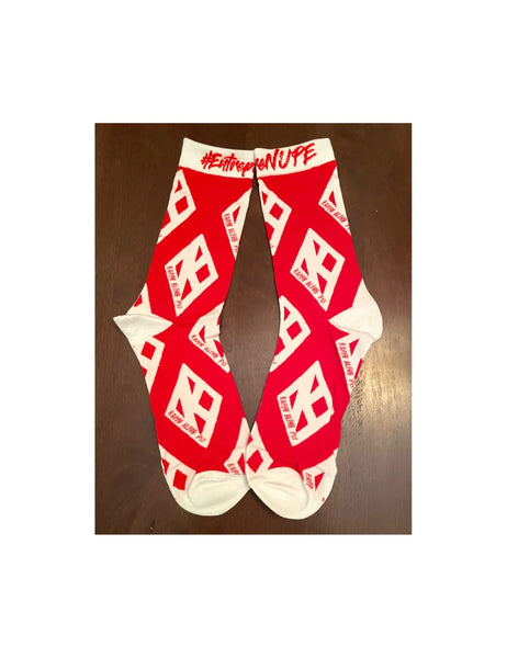 RED AND WHITE DRESS SOCKS
