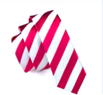 Slim Red and White Stripe Tie (100% Silk)