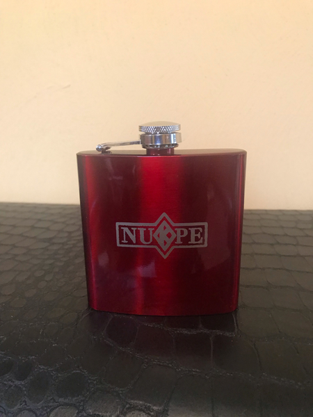 Glossy Red Nupe 5oz Stainless Steel Flask